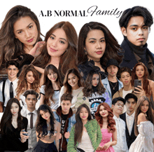 a collage of people with the words a.b normal family on top