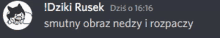 a screenshot of a discord conversation between dziki rusek and smutny obraz nedzy i rozpaczy