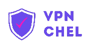 a logo for vpn chel with a check mark on it