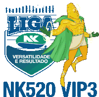 a logo for nk520 vip3 with a cartoon character on it