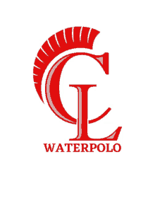 a logo for waterpolo with a red helmet and the letter g