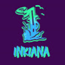 a blue and green logo on a purple background that says ' inka ' on it .