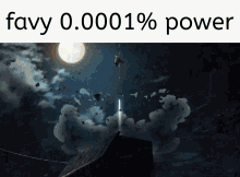 a picture of a rocket with the words favy 0.0001% power