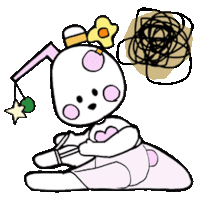 a cartoon drawing of a baby with a flower on its head