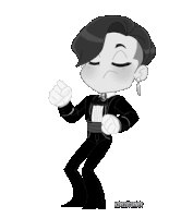 a pixel art of a man in a tuxedo