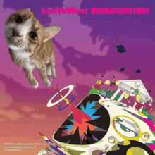 a cat is flying through the air on a kanye west graduation album cover