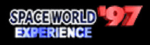 a pixelated image of the space world experience logo