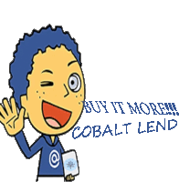 a cartoon of a boy with the words buy it more cobalt lend