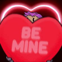 a valentine 's day card that says be mine on it