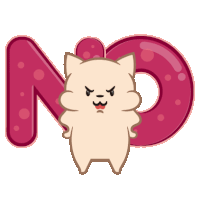 a cartoon cat is standing in front of the letter n.