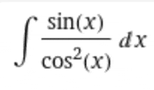 a black and white mathematical equation that says sin ( x ) cos ( 2 ) dx .