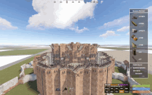 a screenshot of a video game shows a large castle with a rewards plot displayed