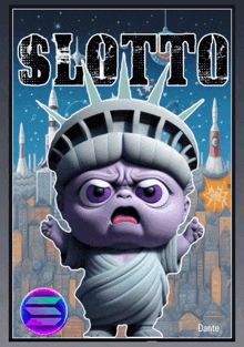 a poster with a statue of liberty and the words slotto