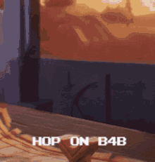 a video game screen that says hop on b4b on it