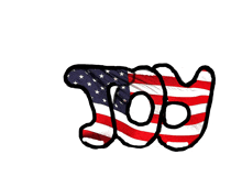 a drawing of the word joy with the american flag on it