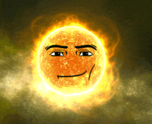 a cartoon drawing of a sun with a smiling face