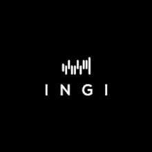 a white logo on a black background that says ingi