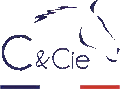 a logo for a company called c & cie with a horse in the middle .