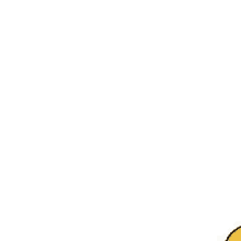 a cartoon drawing of a person with a yellow hat on a white background .