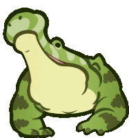 a cartoon of a frog with a long nose