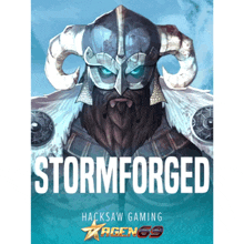 a poster for a game called stormforged