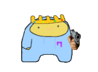 a drawing of a baby wearing a crown and holding a gun