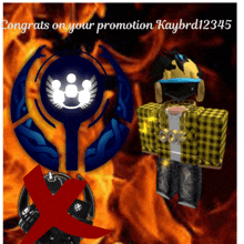 congratulations on your promotion kaybird12345 with a red x