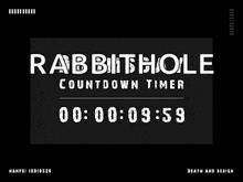 a rabbithole countdown timer is shown on a black screen