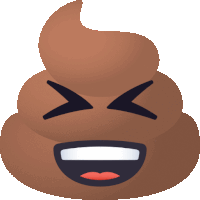 a cartoon drawing of a pile of brown poop with a smiling face