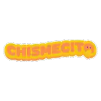 a yellow and orange logo for chismecito is on a white background