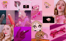 a collage of pink and purple images including one that says am i that girl you dream of ?