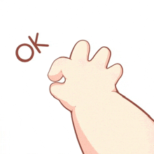 a cartoon hand is giving the ok sign with its thumb .