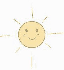 a cartoon drawing of a sun with a smiling face .