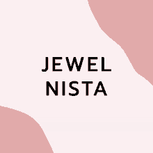 a logo for jewel nista is on a pink and white background