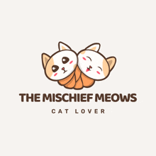 a logo for the mischief meows cat lover with two cats