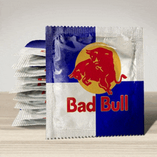 a package of bad bull condoms sits on a table