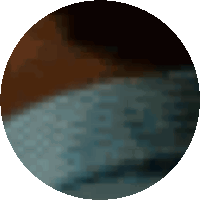 a pixelated image of a circle with a few dots on it