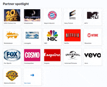 a display of logos including nbc netflix and showtime