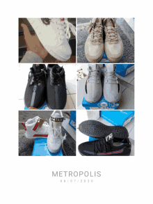 a collage of shoes with the date 06/07/2020