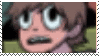 a close up of a cartoon character 's face with big eyes