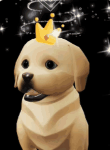 a dog wearing a crown on its head