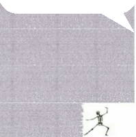 a drawing of a skeleton on a piece of paper with a speech bubble above it .