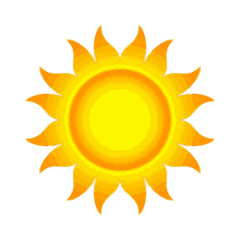 a sun with a white background and orange rays