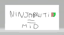 a drawing of the word ninja bruti mid