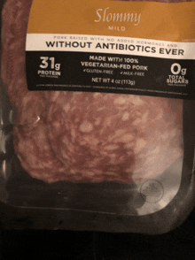 a package of pork raised with no added hormones and without antibiotics