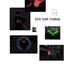 a collage of images with the words brin bak matoe on the bottom