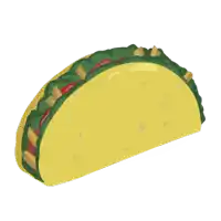 an illustration of a taco with lettuce and tomatoes