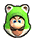 a pixel art of a person wearing a green frog costume .