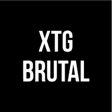 xtg brutal is written in white letters on a black background