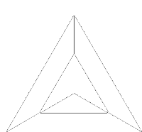 a black and white drawing of a triangle with the letter a inside of it